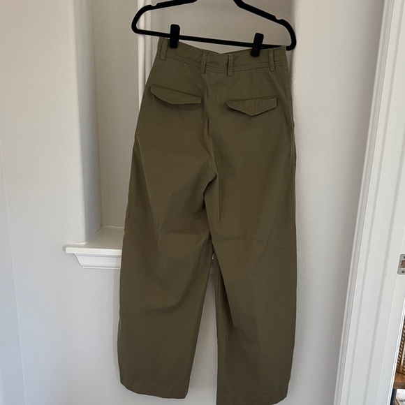 Massimo Dutti Khaki Wide Leg Pants - Picture 2 of 6